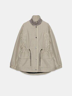 ZARA PLAID HIGH-NECK JACKET